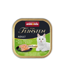 Вологий корм для котів Animonda Vom Feinsten Adult Turkey, Chicken breast + Herbs | 100 г (індичка, курка та трави)