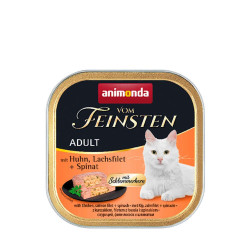 Вологий корм для котів Animonda Vom Feinsten Adult with Chicken, Salmon filet + Spinach | 100 г (курка, лосось та шпинат)